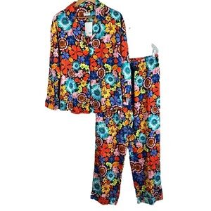 NEW SUSSAN Australian Brand Vibrant Floral Pajama Set Buttery Soft Luxury Sleep